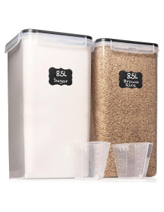 Contenedores de Almacenamiento Herméticos 8.5L 2PC Pluma Blanca