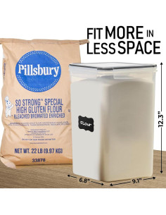 Contenedores de Almacenamiento Herméticos 8.5L 2PC Pluma Blanca 2