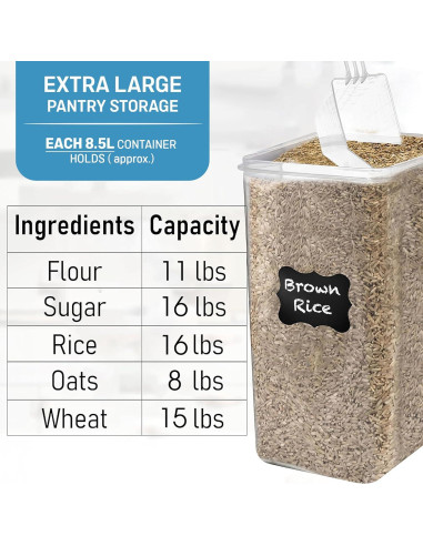 Contenedores de Almacenamiento Herméticos 8.5L 2PC Pluma Blanca