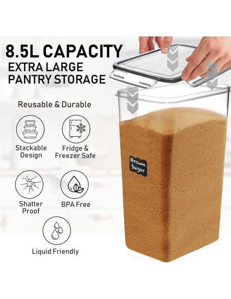 Contenedores de Almacenamiento Herméticos 8.5L 2PC Pluma Blanca