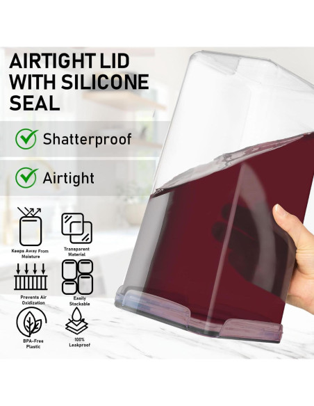 Contenedores de Almacenamiento Herméticos 8.5L 2PC Pluma Blanca