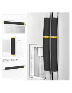 Cubiertas para Manijas de Refrigerador ELCOOR 5PCS Negro/Dorado