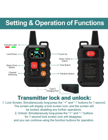 Collar de Entrenamiento de Citronela KDSZJDV T510 IPX7 para Perros