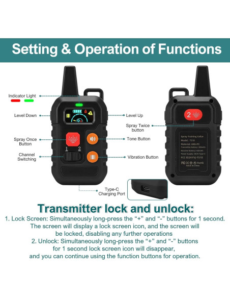 Collar de Entrenamiento de Citronela KDSZJDV T510 IPX7 para Perros