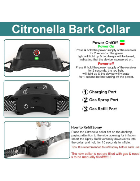 Collar de Entrenamiento de Citronela KDSZJDV T510 IPX7 para Perros