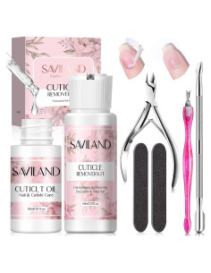 Kit de Cuidado de Uñas Saviland - Removedor y Aceite Cutículas