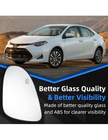 Cristal Espejo Lateral Izquierdo Toyota Corolla 2014-2019 con Calefacción