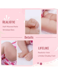 Muñeca de Bebé Reborn JIZHI 20" Vinilo Suave con Accesorios 2