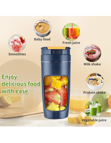 Vaso Mezclador USB Aojudic 600ml Portátil para Batidos y Jugos