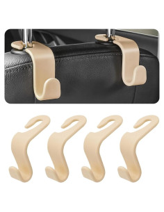 Ganchos para Reposacabezas de Auto Hanemia 4PCS Beige