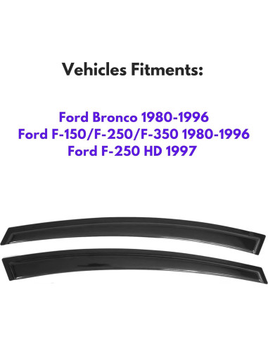 Visera de Ventana Lateral Immortal Group para Ford Bronco/F150/F250/F350 1980-1996