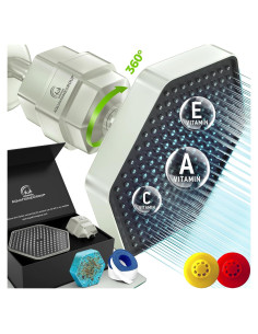 Cabezal de Ducha Filtrado AquaHomeGroup 20 Etapas Níquel Cepillado