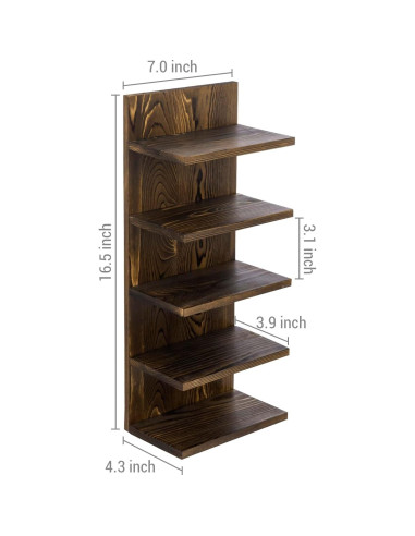 Soporte para Gafas de Sol MyGift de Madera Quemada 5 Niveles