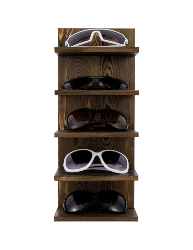 Soporte para Gafas de Sol MyGift de Madera Quemada 5 Niveles