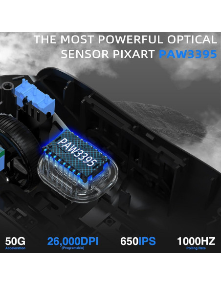 Ratón Gaming Inalámbrico A.JAZZ AJ139 G Pro 59g 26000DPI