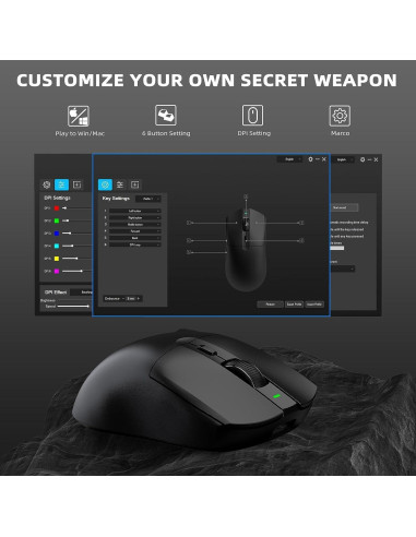 Ratón Gaming Inalámbrico A.JAZZ AJ139 G Pro 59g 26000DPI