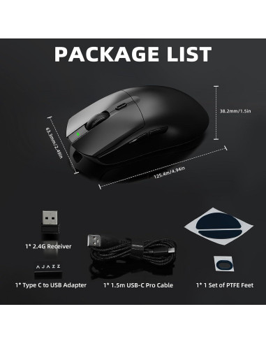 Ratón Gaming Inalámbrico A.JAZZ AJ139 G Pro 59g 26000DPI