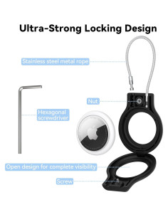 Soporte para llavero AirTag Meliya - 4 fundas de bloqueo 2