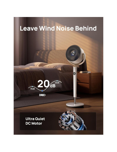 Ventilador de Pedestal Dreo DR-HPF008S Blanco 9 Velocidades 20dB