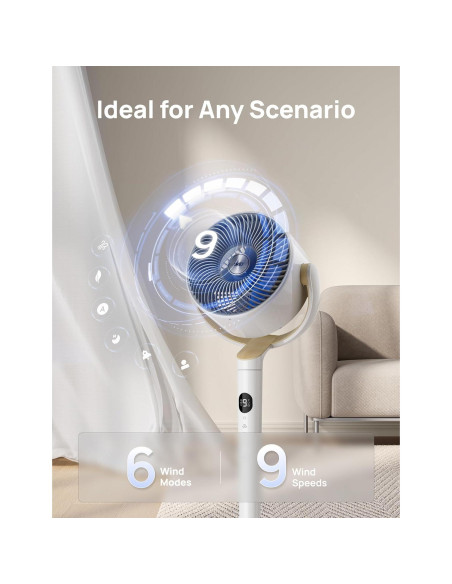 Ventilador de Pedestal Dreo DR-HPF008S Blanco 9 Velocidades 20dB