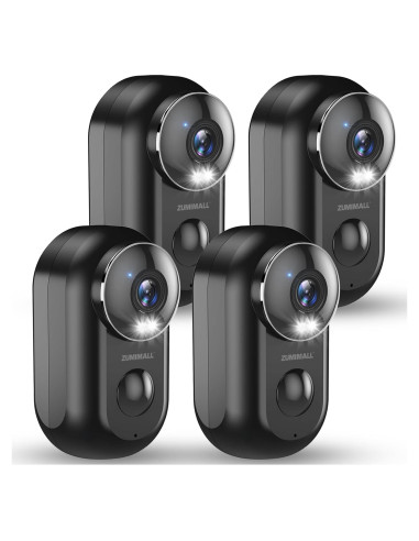 Cámaras de Seguridad Inalámbricas ZUMIMALL 2K para Exterior - 4 Paquetes