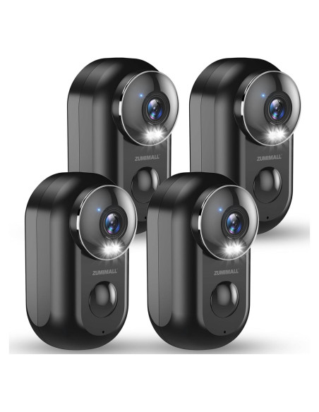 Cámaras de Seguridad Inalámbricas ZUMIMALL 2K para Exterior - 4 Paquetes Cámaras de Seguridad Inalámbricas ZUMIMALL 2K para Exterior - 4 Paquetes