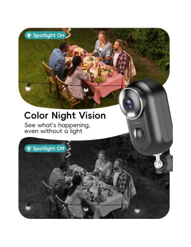 Cámaras de Seguridad Inalámbricas ZUMIMALL 2K para Exterior - 4 Paquetes