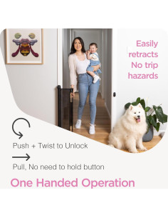 Puerta Retráctil Perma para Bebés y Mascotas 140x84 cm Negra 2