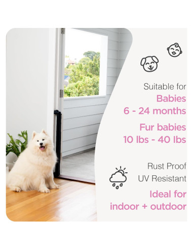 Puerta Retráctil Perma para Bebés y Mascotas 140x84 cm Negra