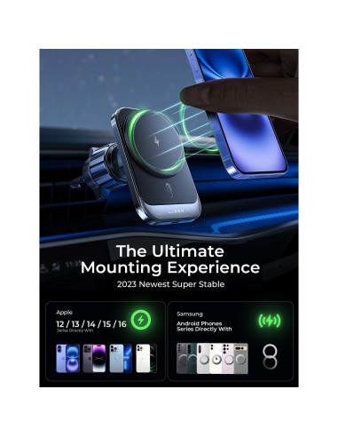 Soporte de Coche MagSafe LISEN para iPhone 16 - Cargador Inalámbrico