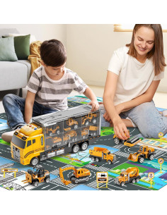 Juego de Camiones de Construcción NIPLOOOW con Alfombrilla 2