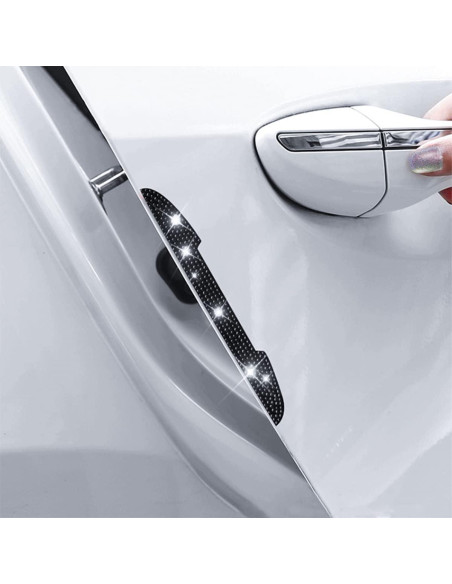 4 Protectores de Manija de Puerta BLAU GRUN Negro Universal