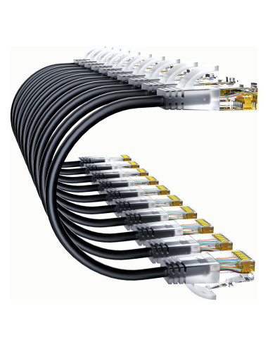 Cables de Parcheo Cat6a 0.15m 10G 10 Unidades Negro
