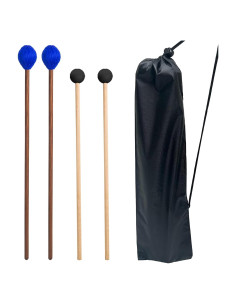 Kit de Mazos de Tambor Gdwsm-4M2 - 2 Pares de Goma y Hilo