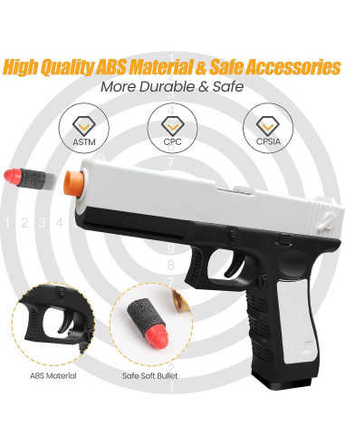 Pistola de Juguete Zanktony con Balas Blandas y Expulsión Automática