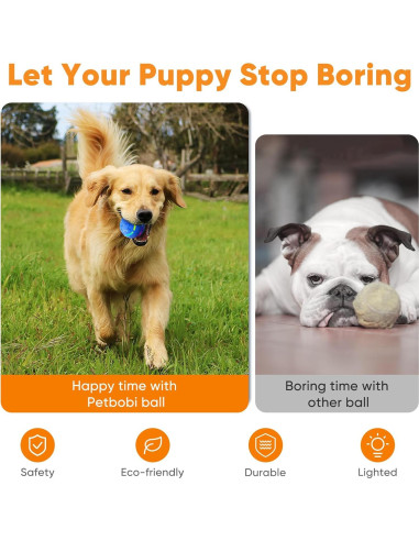 Bola Rodante Interactiva Petbobi para Perros - Azul 8 cm