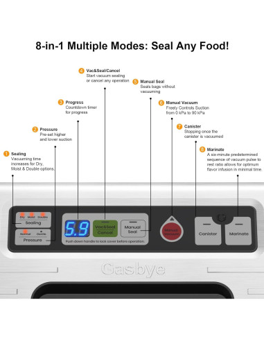 Máquina Selladora al Vacío Gasbye VS5166 Doble Sellado 95kPa