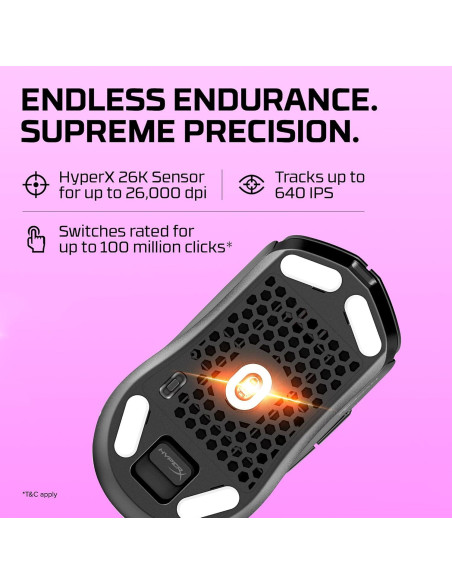 HyperX Pulsefire Haste 2 Mini - Ratón Gaming Inalámbrico 59g