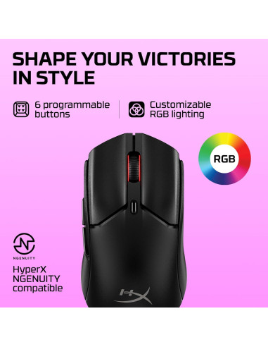 HyperX Pulsefire Haste 2 Mini - Ratón Gaming Inalámbrico 59g