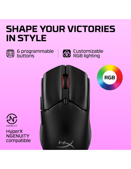 HyperX Pulsefire Haste 2 Mini - Ratón Gaming Inalámbrico 59g