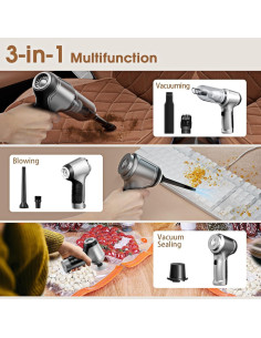 Aspiradora Portátil de Mano Giftalk ST-6645 12000PA Plata 2