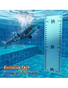 Juguete Tiburón Control Remoto Fygurso Azul 35cm IPX7 2