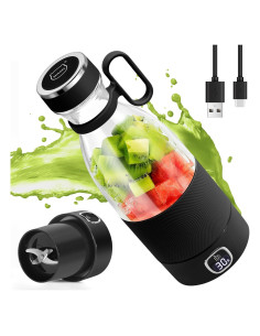 Batidora Portátil MIAOKE 350ml 6 Cuchillas Recargable USB Negra