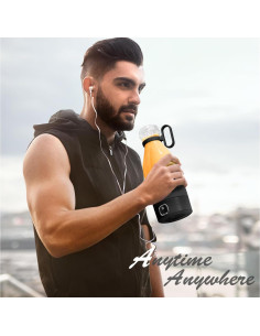 Batidora Portátil MIAOKE 350ml 6 Cuchillas Recargable USB Negra 2