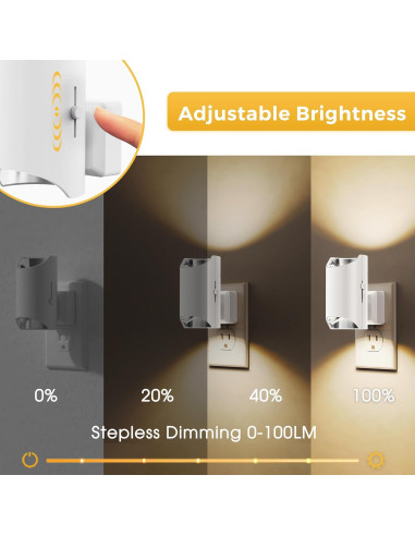 Luz Nocturna LED Regulable LOHAS 0-100LM con Sensor 3000K