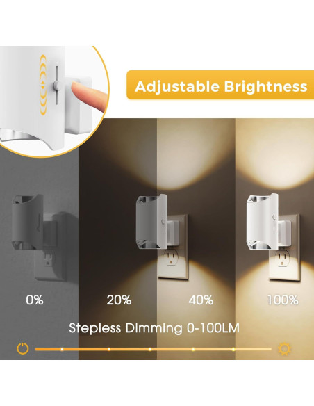 Luz Nocturna LED Regulable LOHAS 0-100LM con Sensor 3000K