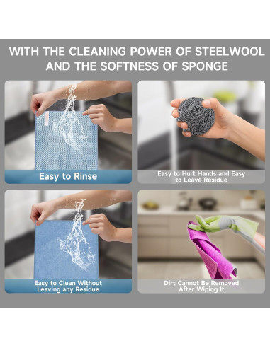 20 Paños de Lavado de Platos JZDN, Doble Capa, Sin Rayones