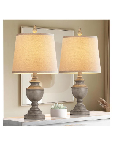 Juego de 2 Lámparas de Mesa Retro PARTPHONER Gris Antiguo