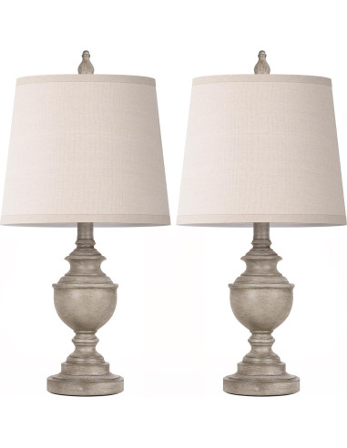 Juego de 2 Lámparas de Mesa Retro PARTPHONER Gris Antiguo