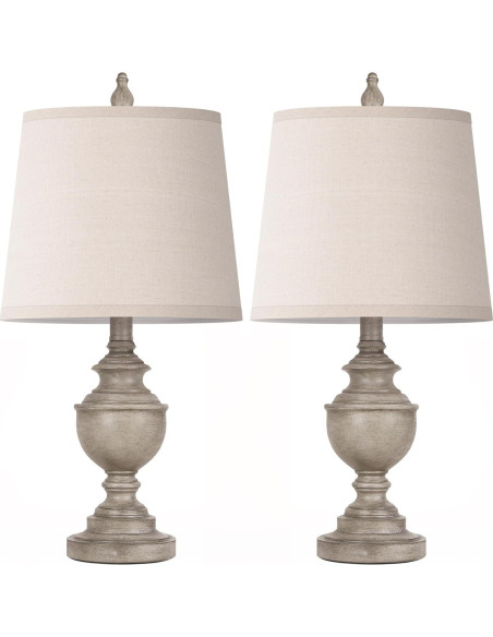 Juego de 2 Lámparas de Mesa Retro PARTPHONER Gris Antiguo